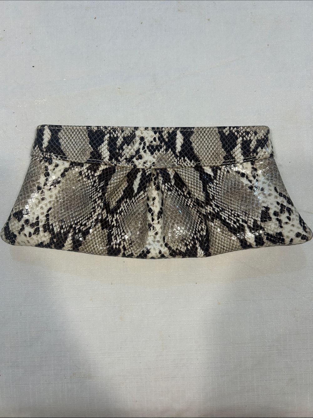Lauren Merkin Gold-Tone Interior Snake-Print Clutch